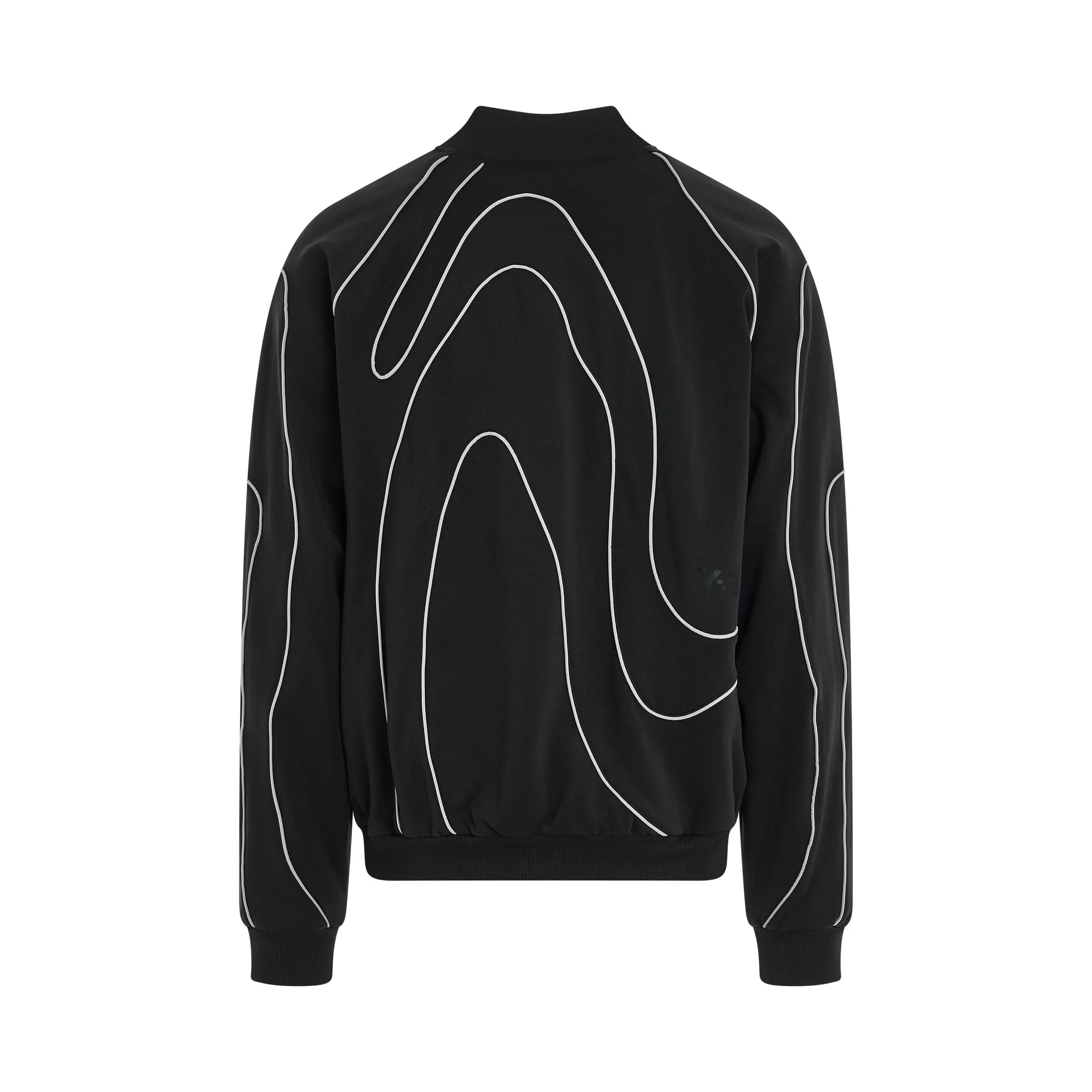 Abstract Stripe Track Jacket in Black