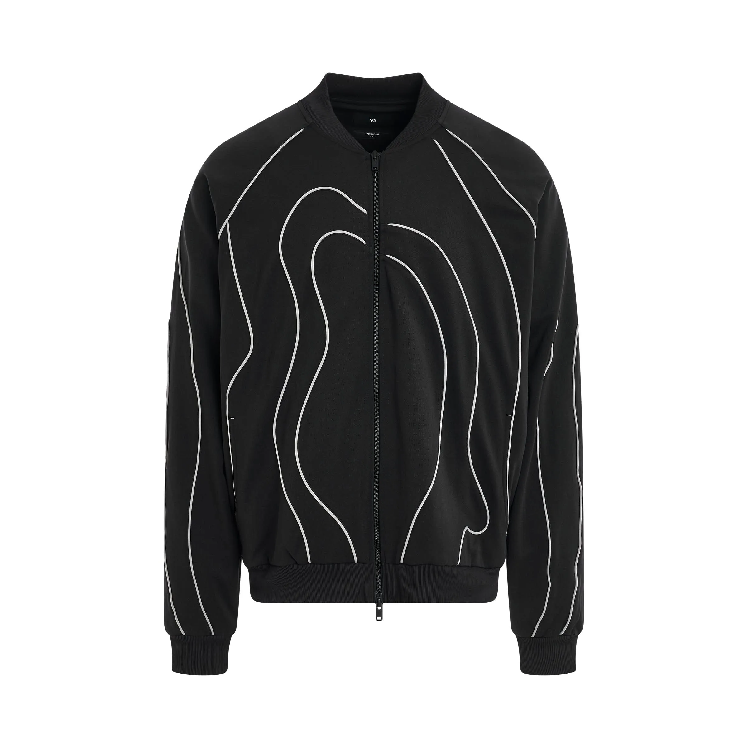 Abstract Stripe Track Jacket in Black