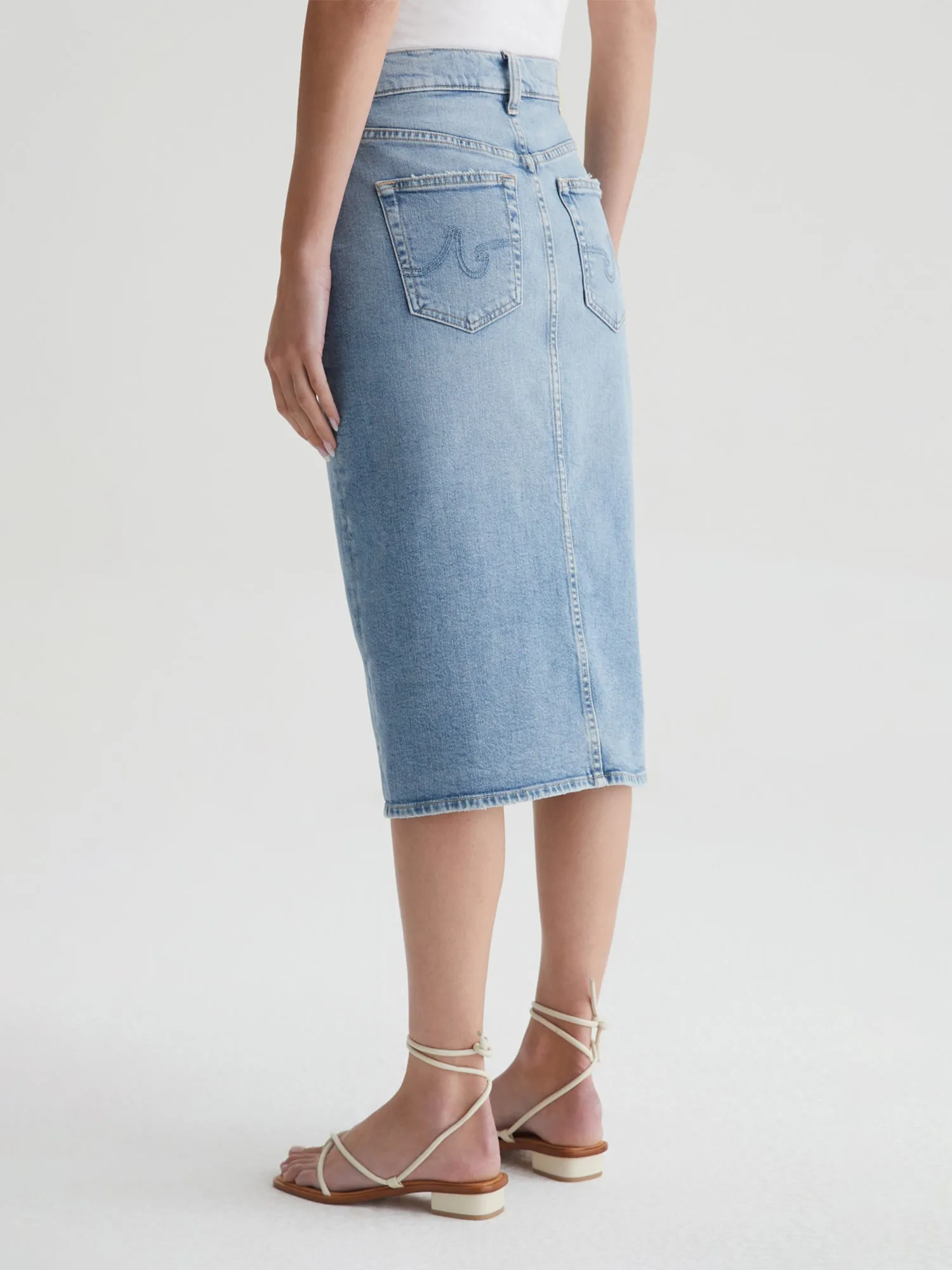 AG Jeans Alicia Denim Midi Skirt