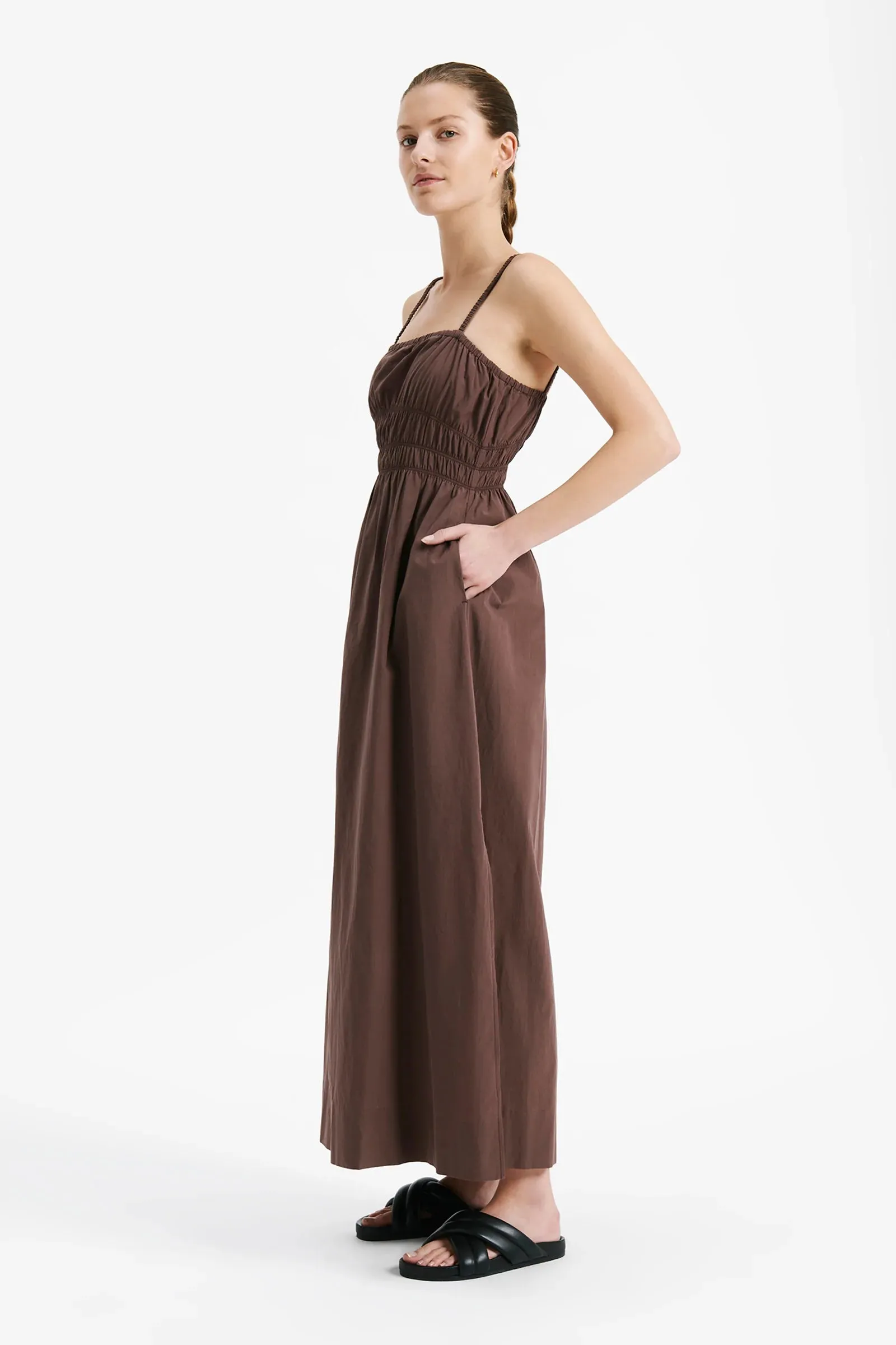 Akira Poplin Maxi Cacao