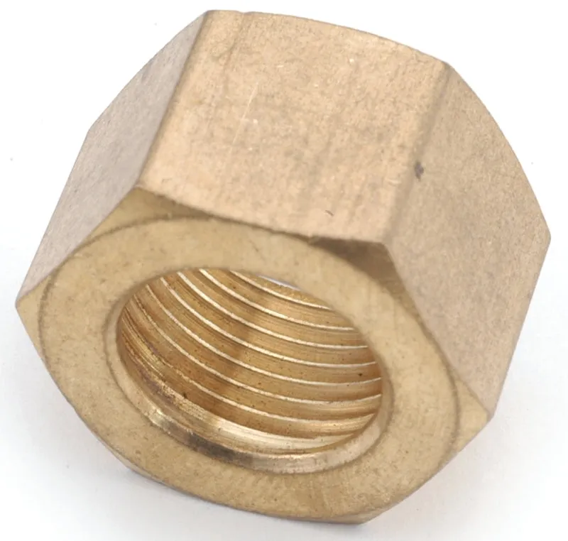 Anderson Metals 730061-06 Nut, 3/8 in, Compression, Brass :BAG3: QUANTITY: 10