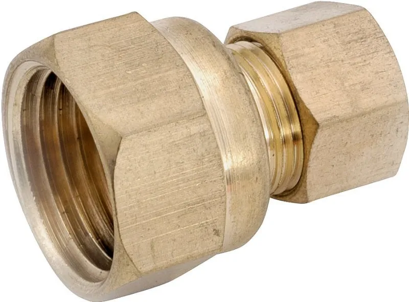 Anderson Metals 750066-1008 Pipe Connector, 5/8 x 1/2 in, Compression x Female, Brass, 150 psi Pressure :EA: QUANTITY: 5