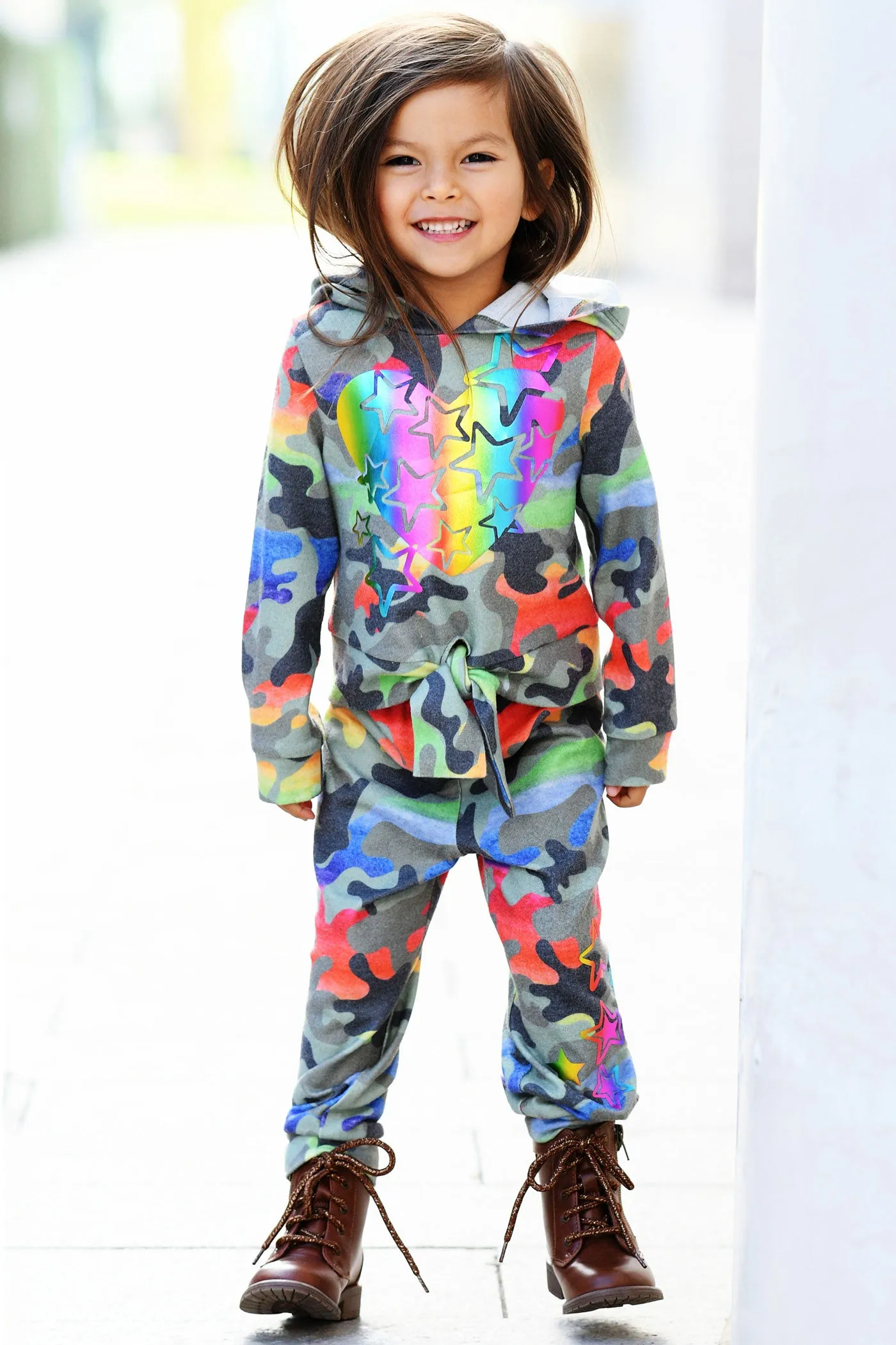 Baby Girl's Rainbow Camo Print Joggers