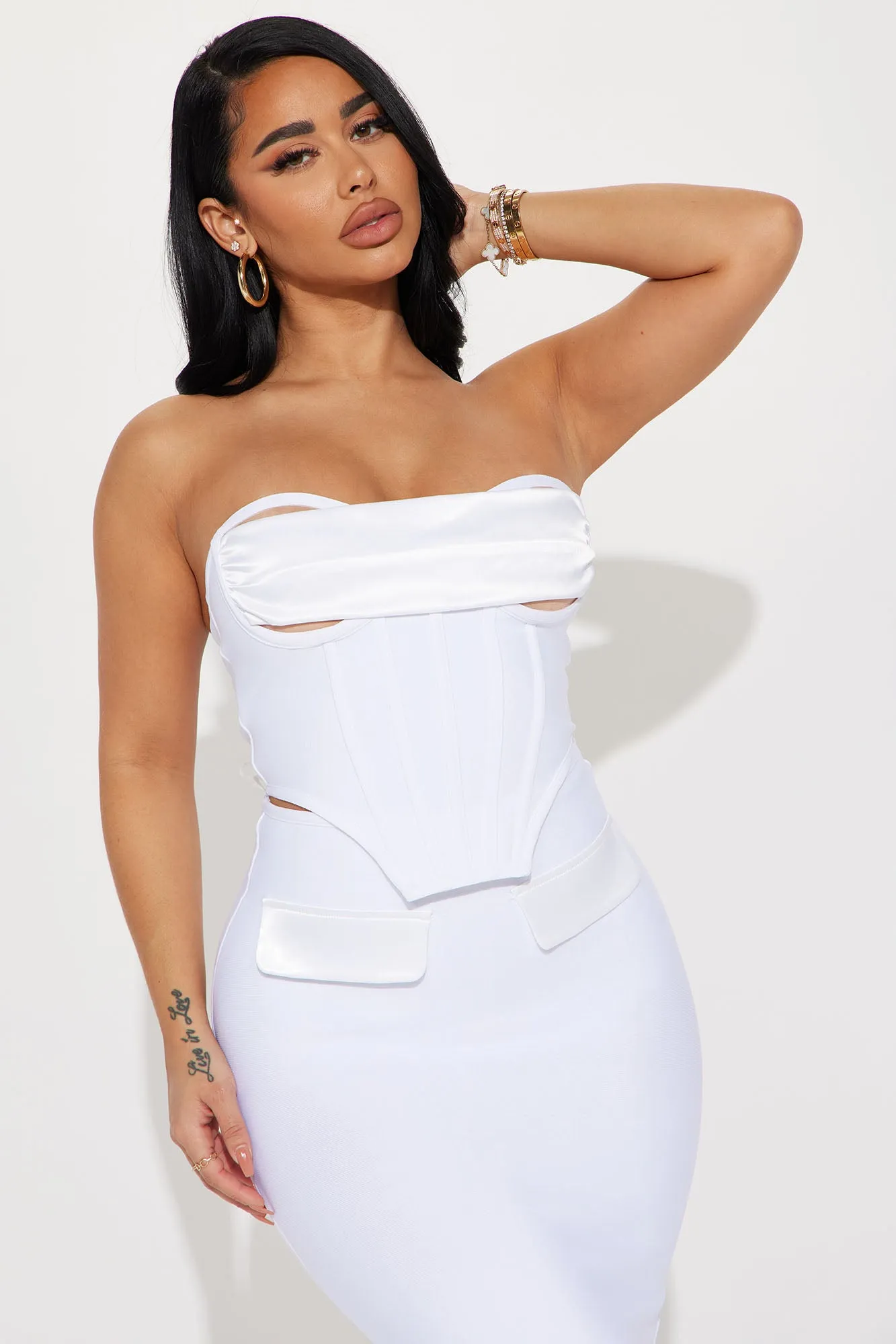 Be Bold Bandage Skirt Set - White