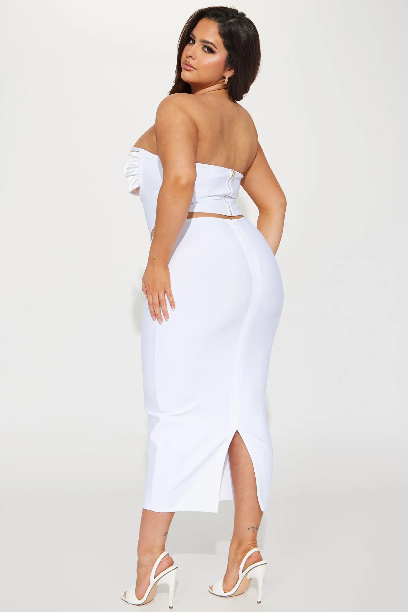 Be Bold Bandage Skirt Set - White