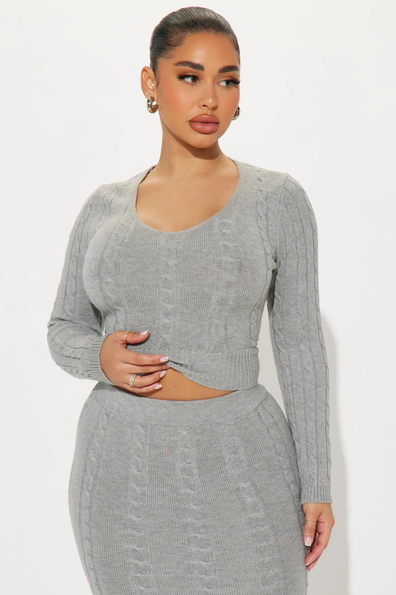 Better Than Your Ex Skirt Set - Heather Grey