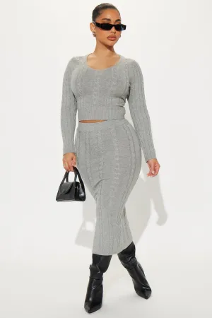 Better Than Your Ex Skirt Set - Heather Grey