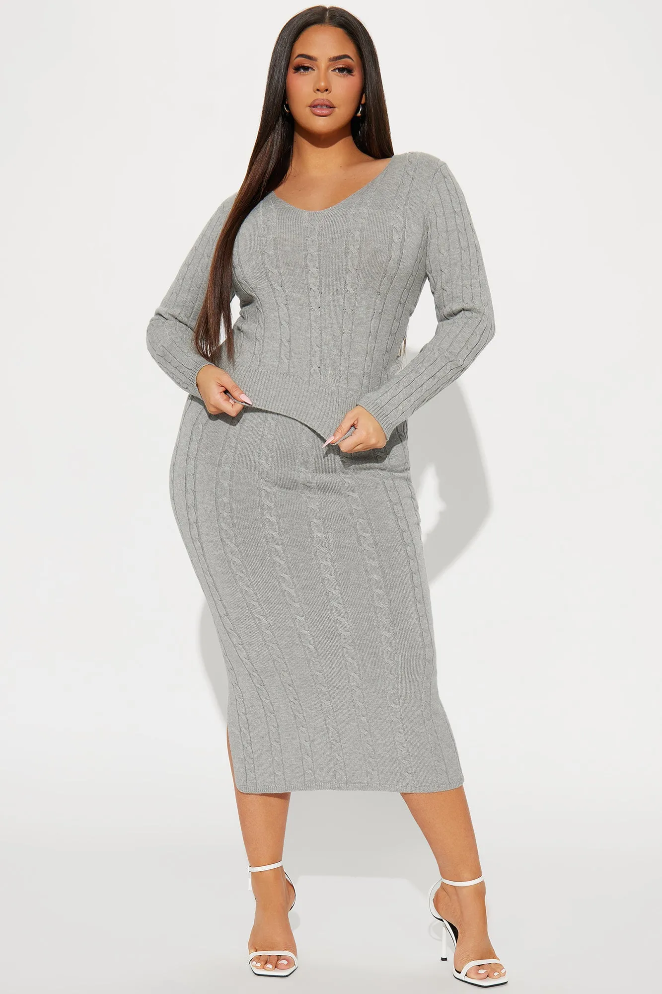 Better Than Your Ex Skirt Set - Heather Grey