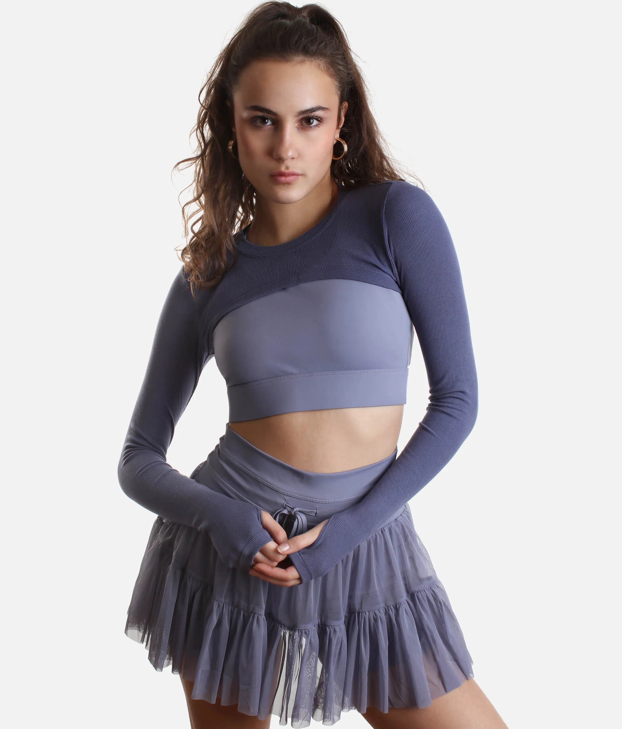 Blue RELEVE SHRUG - The Sleek Dance-Ready Layer