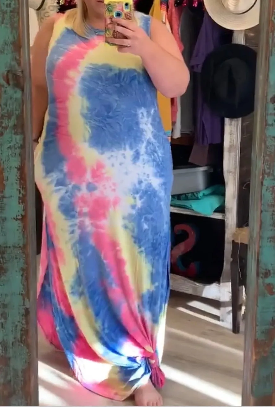 Born to Be Wild Tie dye Maxi Dress by Cheekys