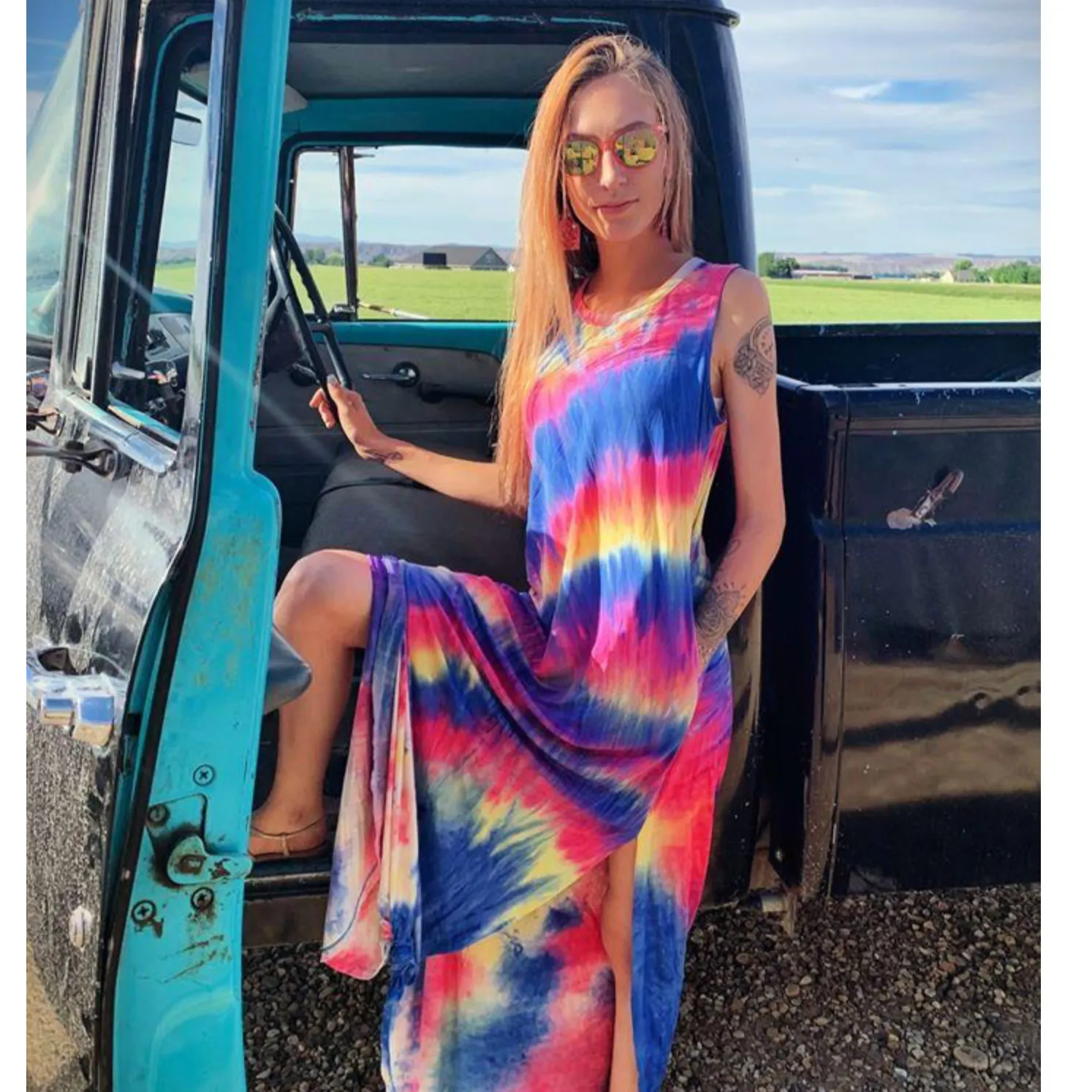 Born to Be Wild Tie dye Maxi Dress by Cheekys