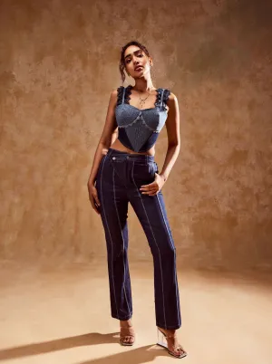 Charlotte Denim Corset and Pants Set