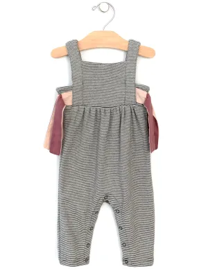 City Mouse Melange Stripe Side Tie Romper