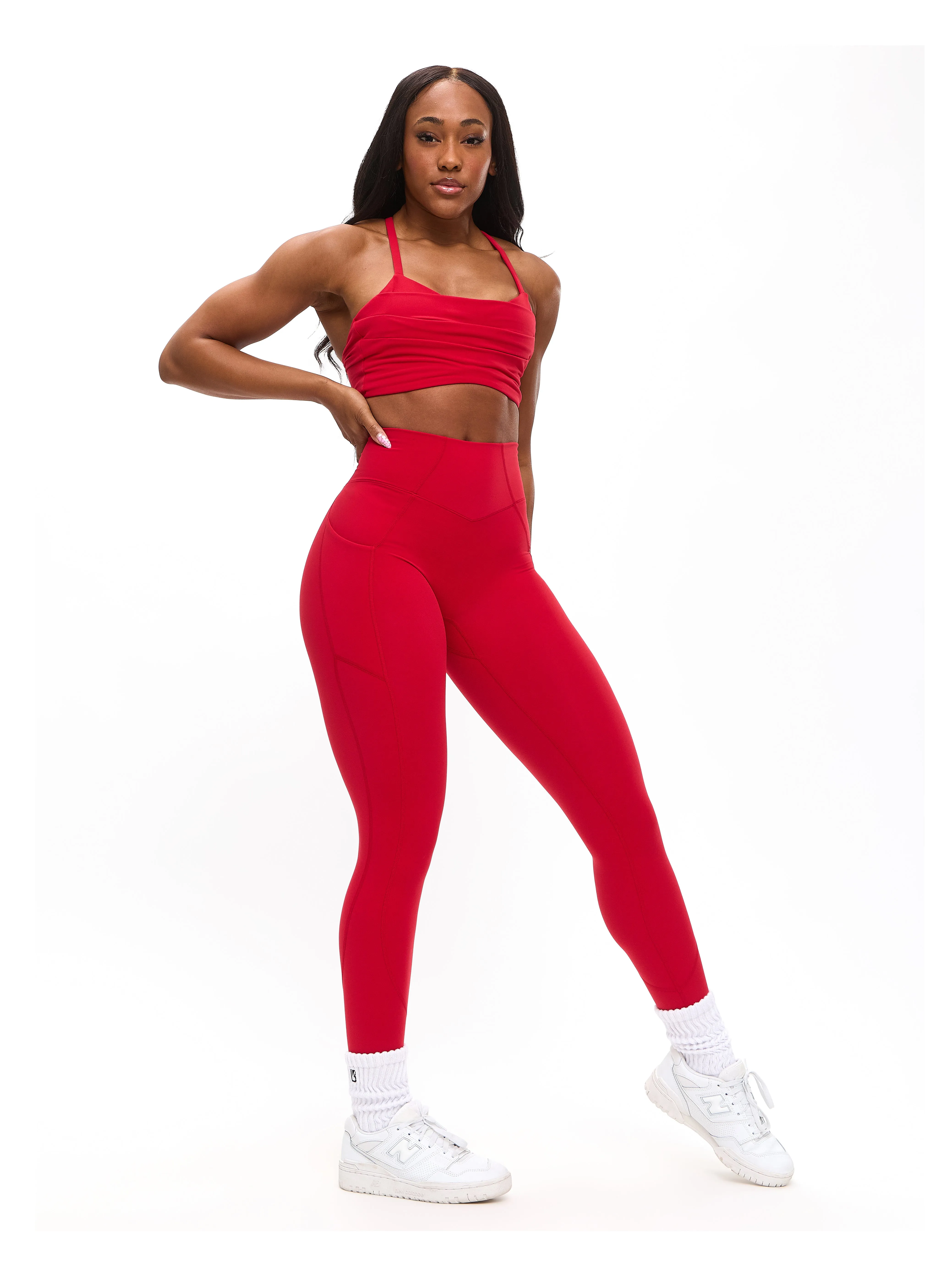 Contour Pocket Legging - Lipstick Red