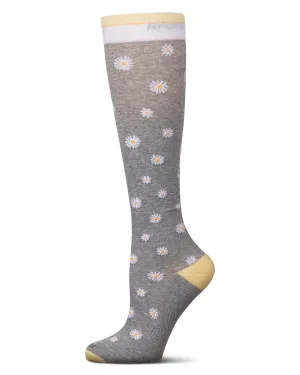 Daisies Cotton Blend 15-20 mmHg Graduated Compression Socks