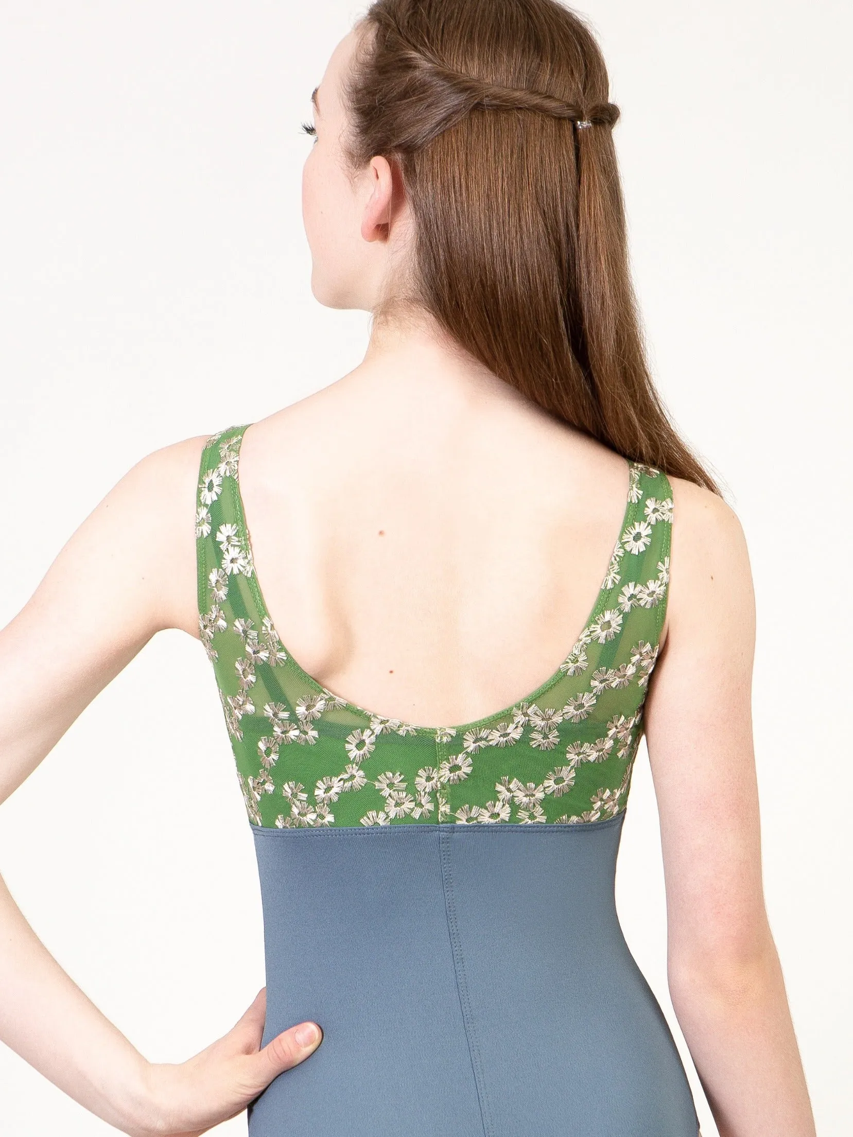 Daisy Chain Pinch Front Tank Leotard