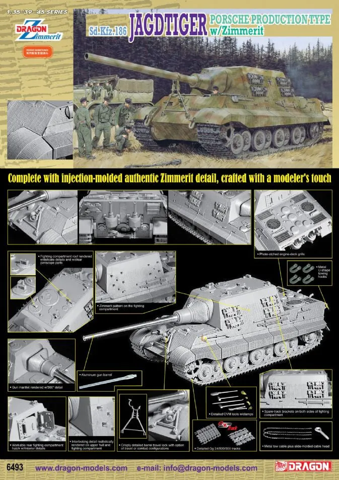 Dragon 1/35 Jagdtiger Porsche Production w/Zimmerit | 6493