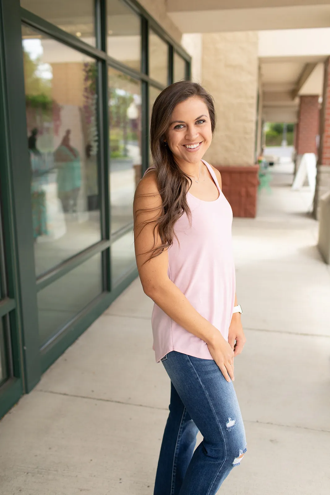 Dusty Pink Basic Scoop Tank (SM-3X)