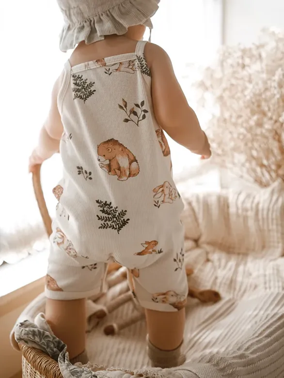 Earthy Cotton Summer Sleeveless Onesie (4 designs)