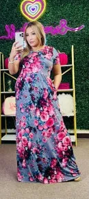 Empire Waist Amazing Floral Maxi Dress