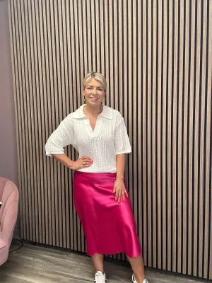 ENDA MIDI SKIRT (SHOCKING PINK)