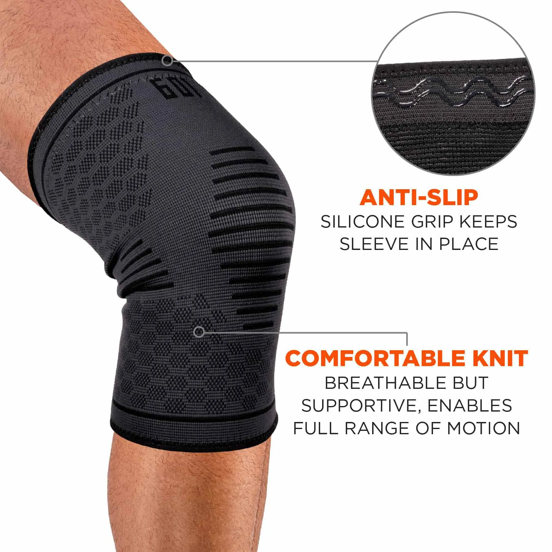 Ergodyne 16554 601 L Black Knee Compression Sleeve