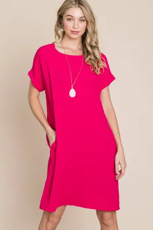 Fuchsia Swiss Dot Dress