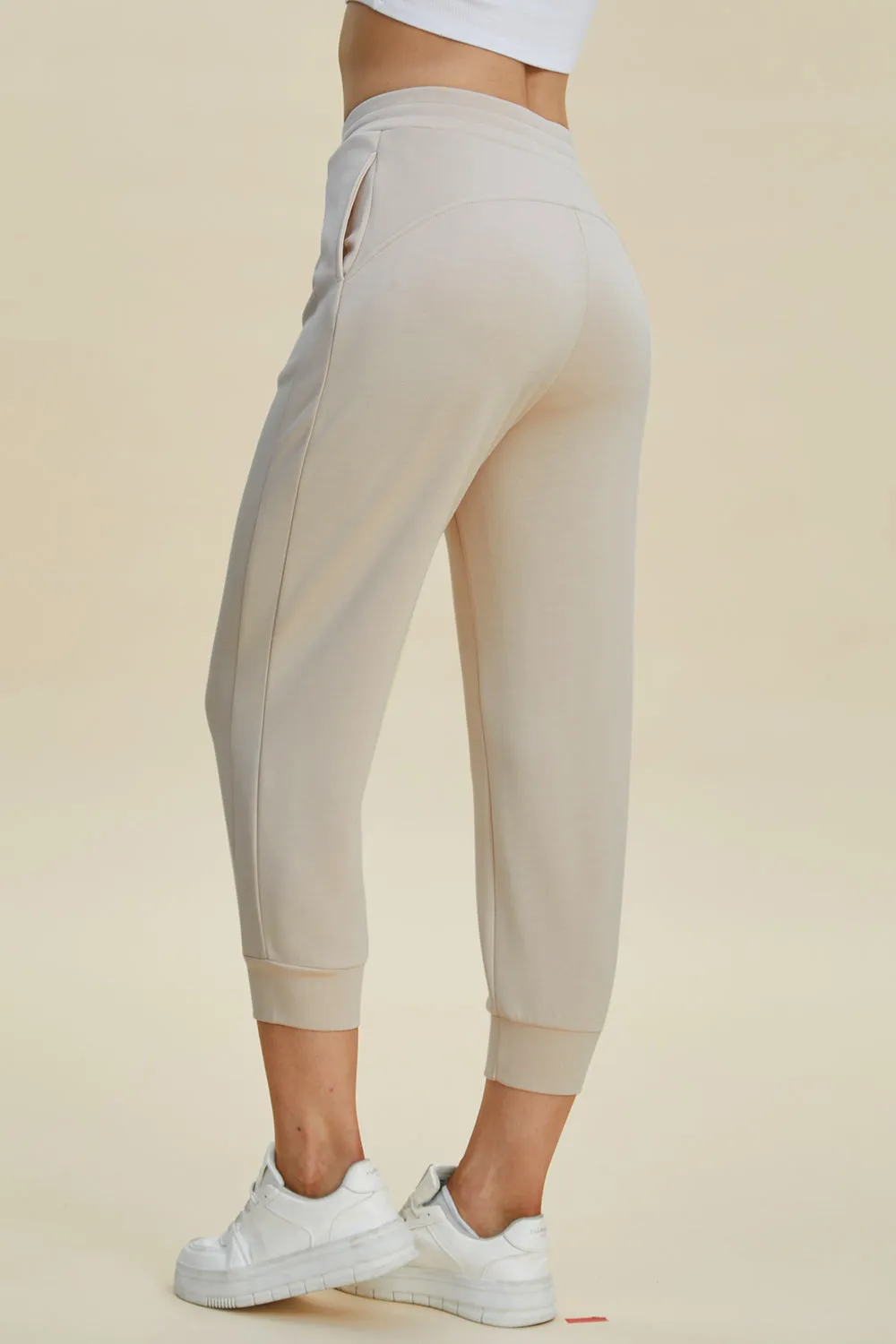 Full Size Drawstring High Waist Cropped Pants