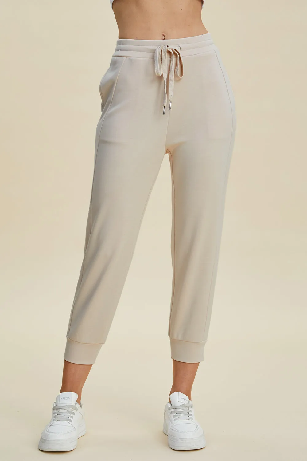 Full Size Drawstring High Waist Cropped Pants