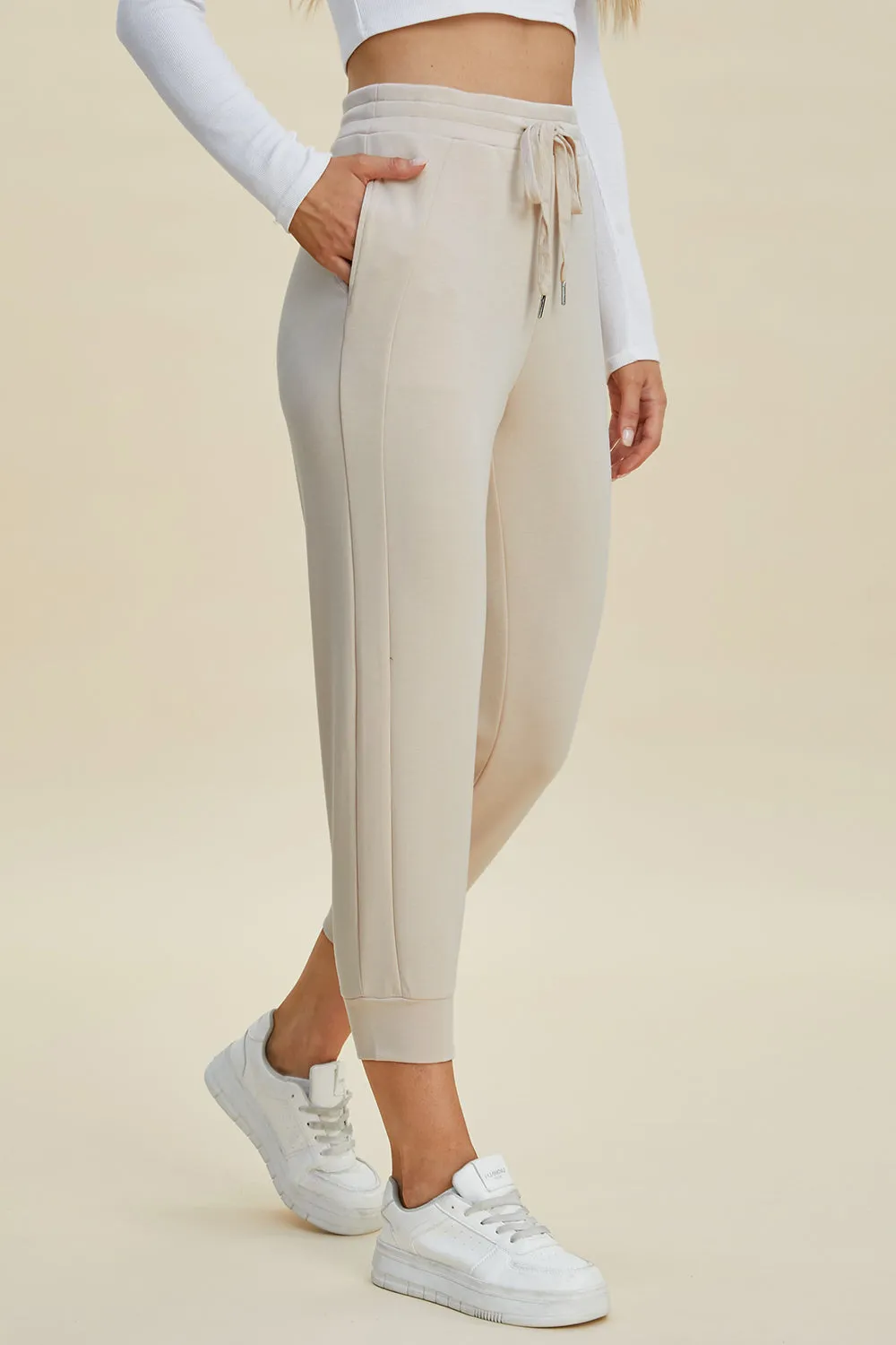 Full Size Drawstring High Waist Cropped Pants