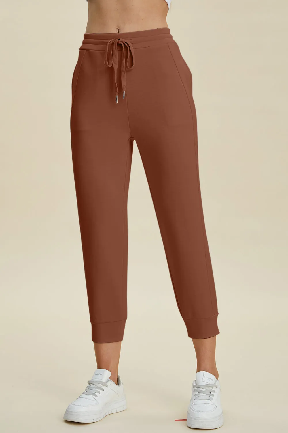 Full Size Drawstring High Waist Cropped Pants