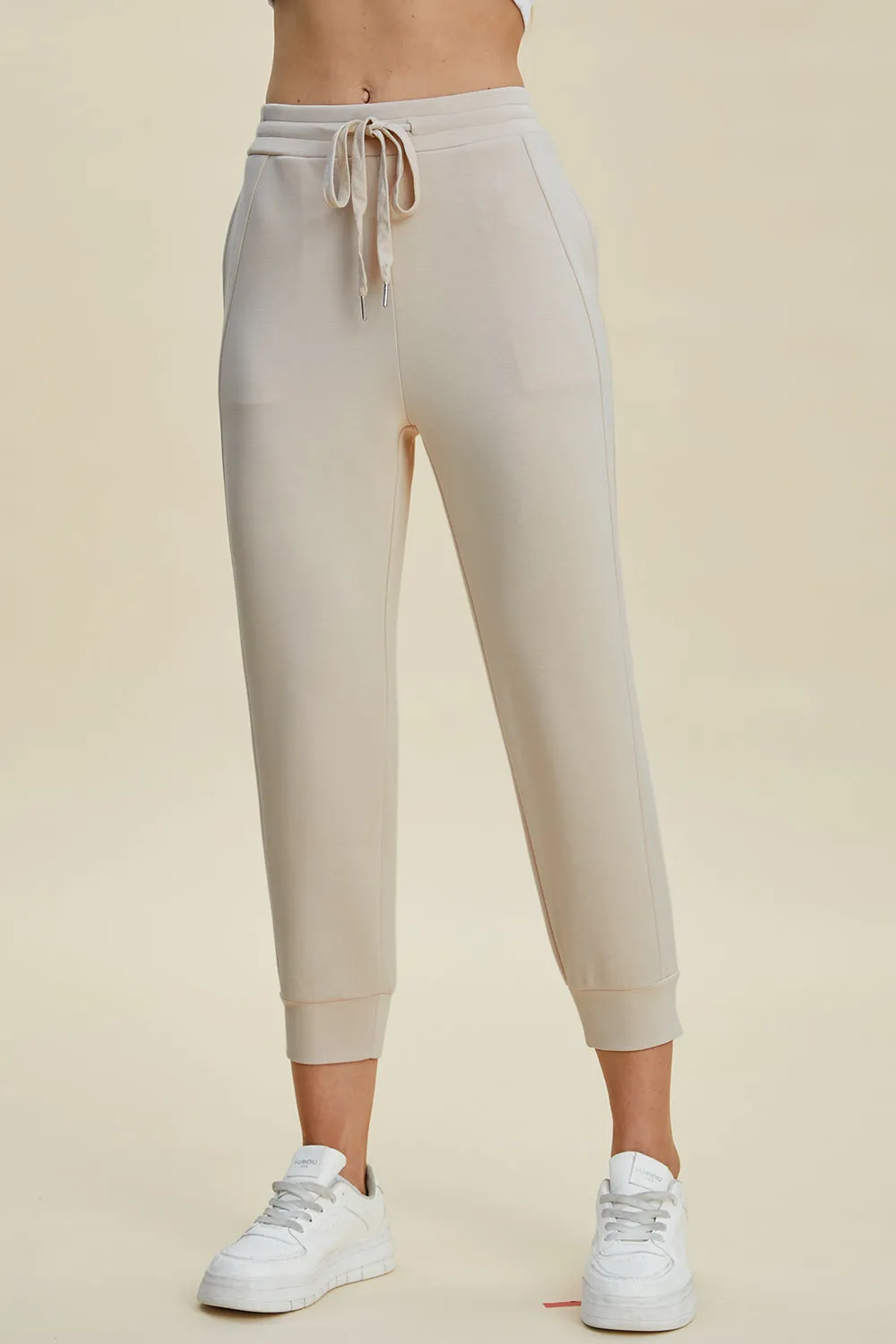 Full Size Drawstring High Waist Cropped Pants