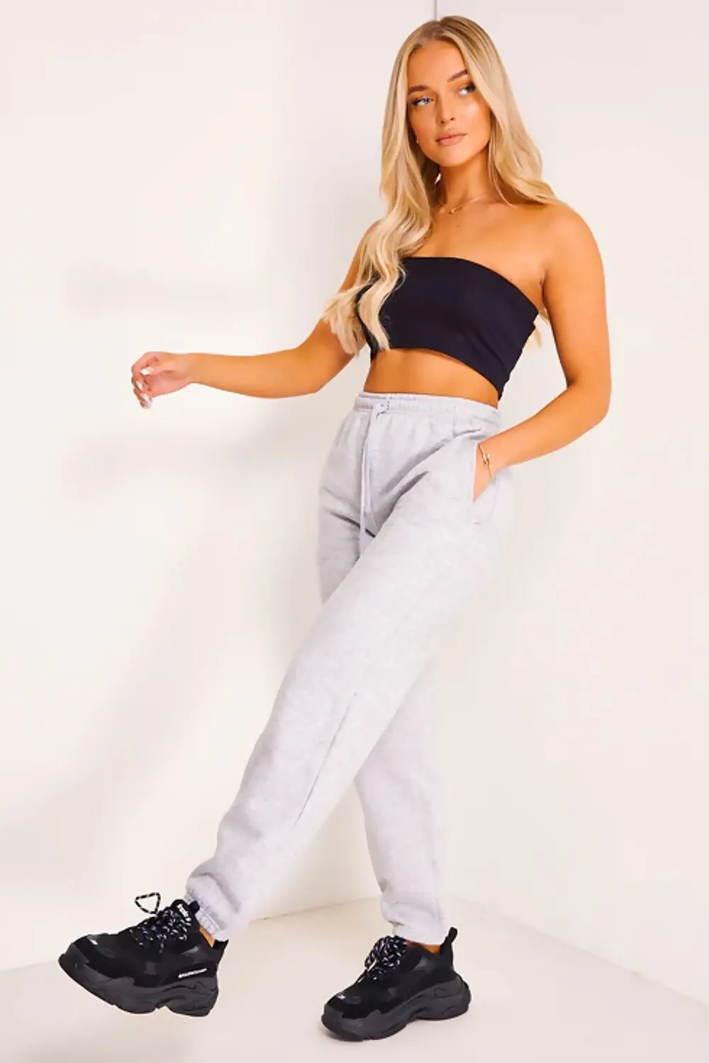 Grey High Waisted Joggers