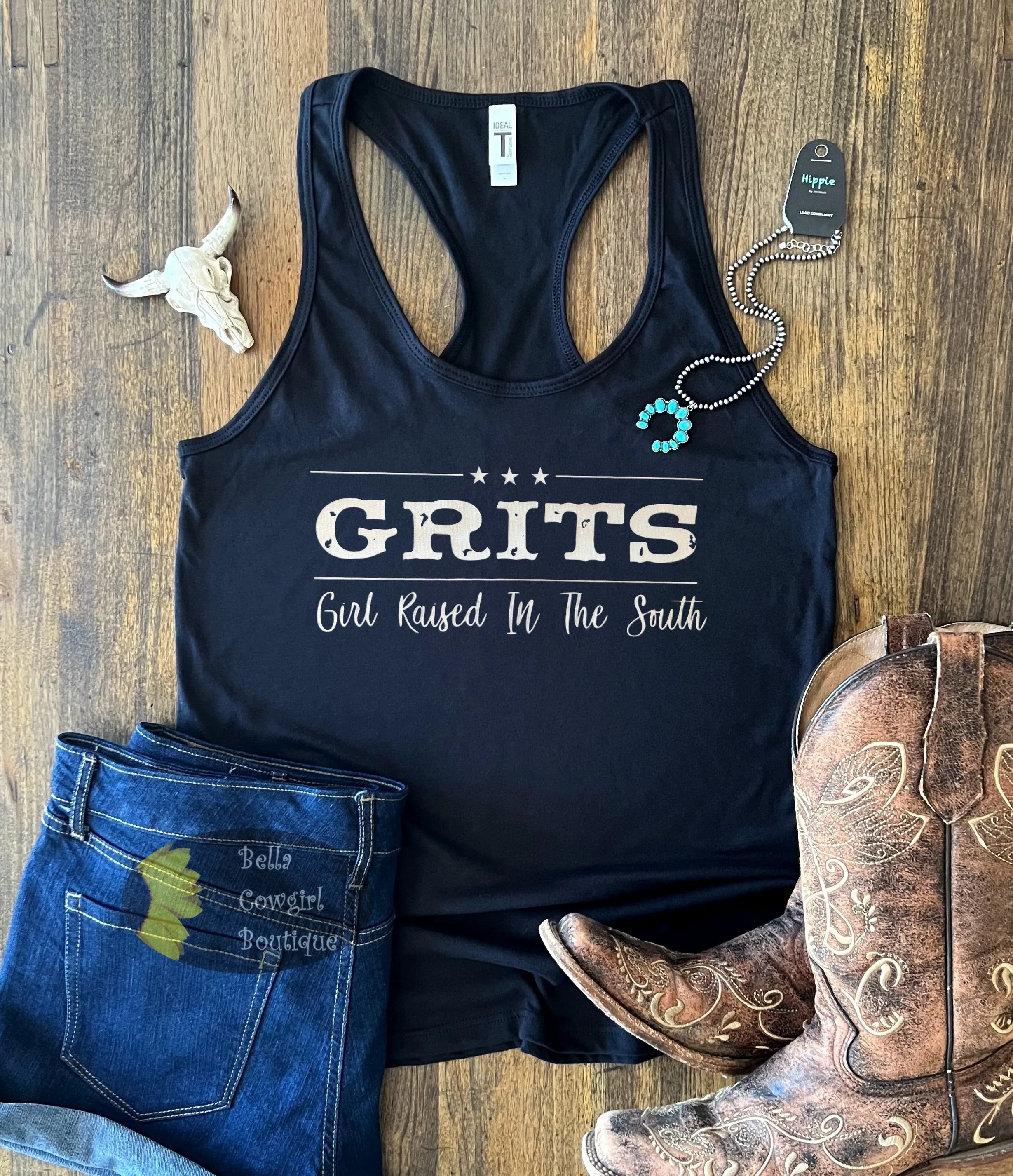 Grits Girl Raised In The South Western Women's Tank Top