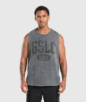 Gymshark Collegiate Shadow Washed Tank - Asphalt Grey