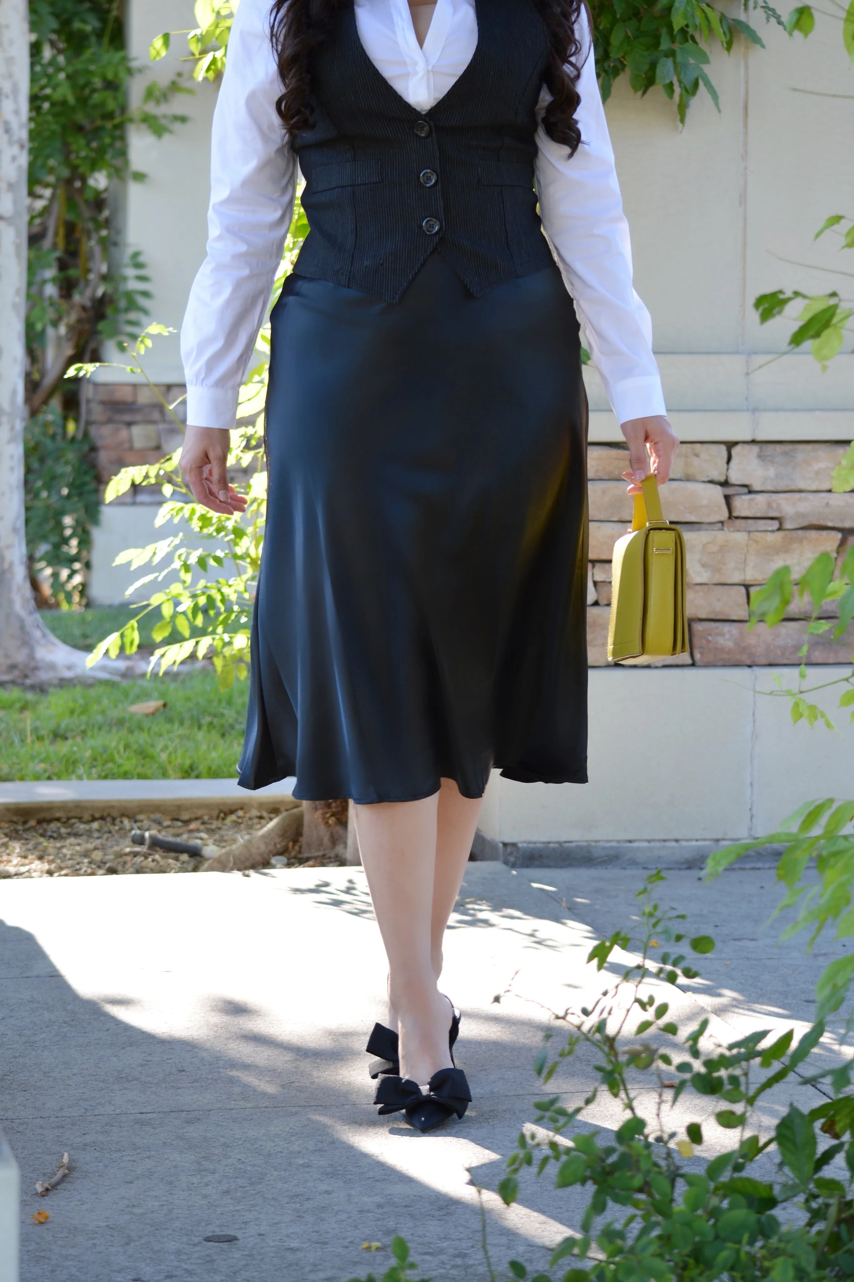 Henley Black Satin Skirt