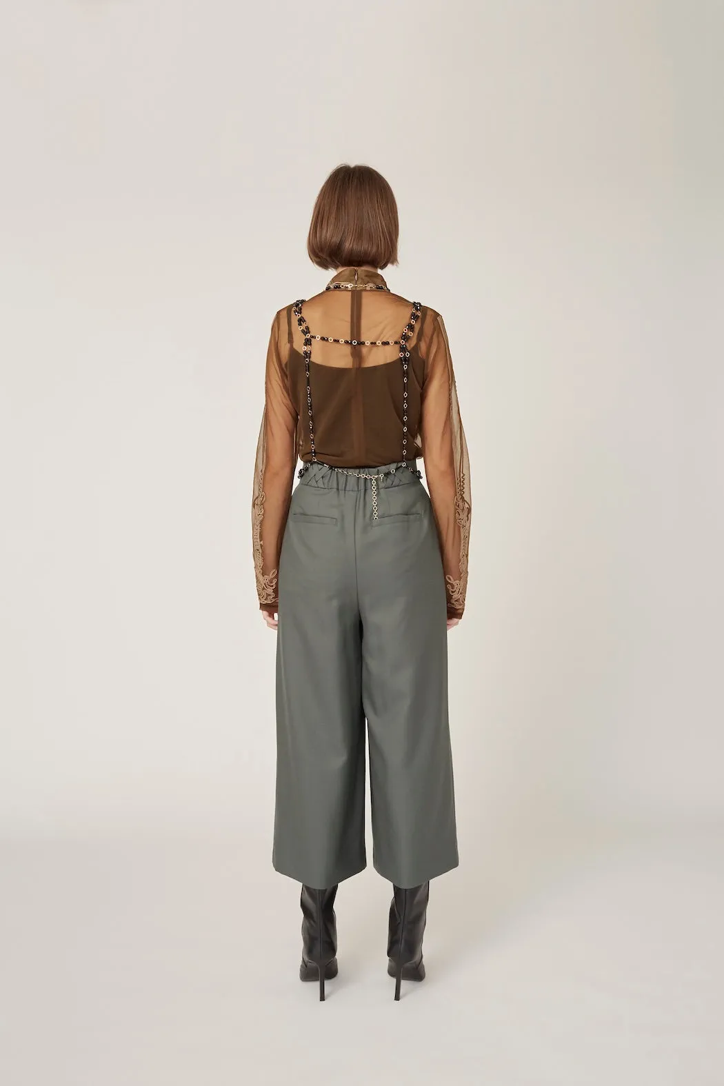 Ivy wool culottes (Khaki)