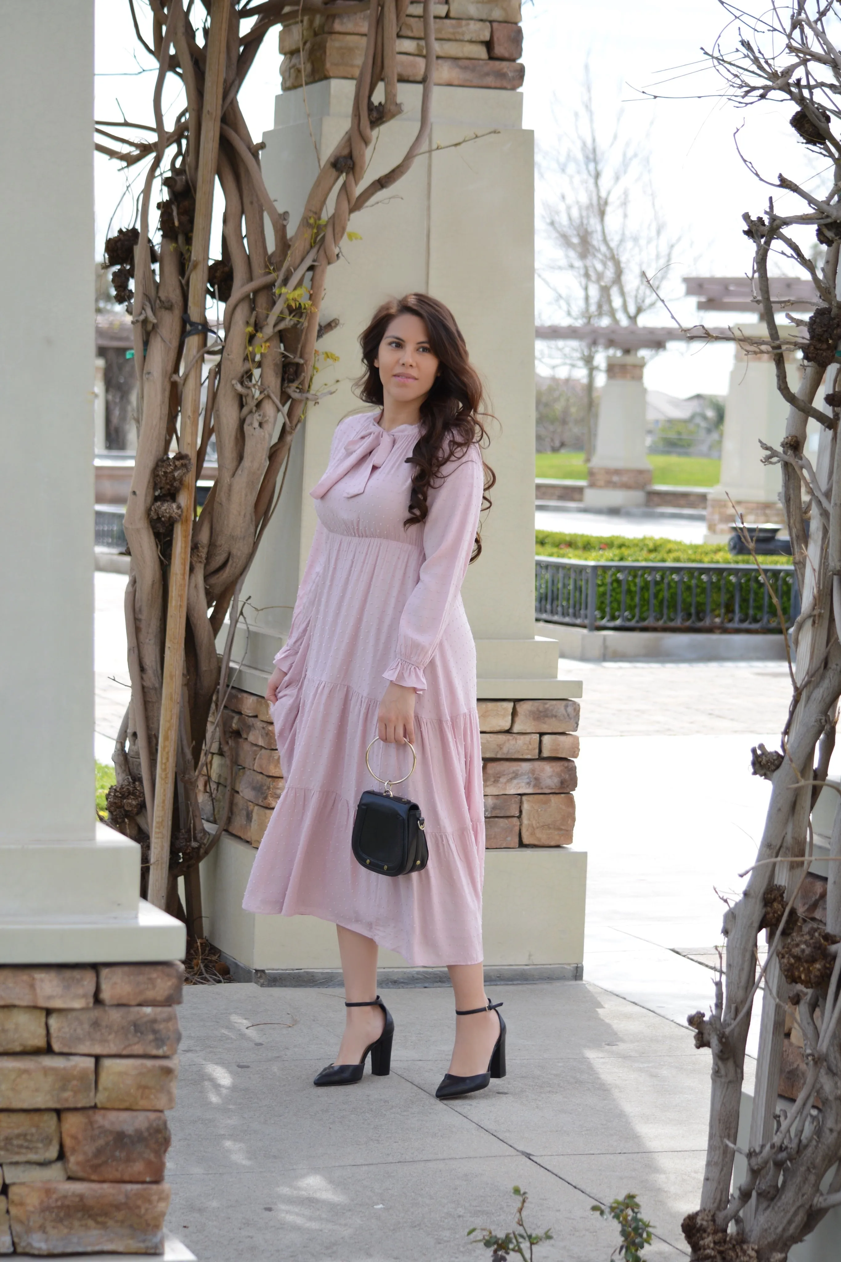 Jordan Pink Embroidered Maxi Dress