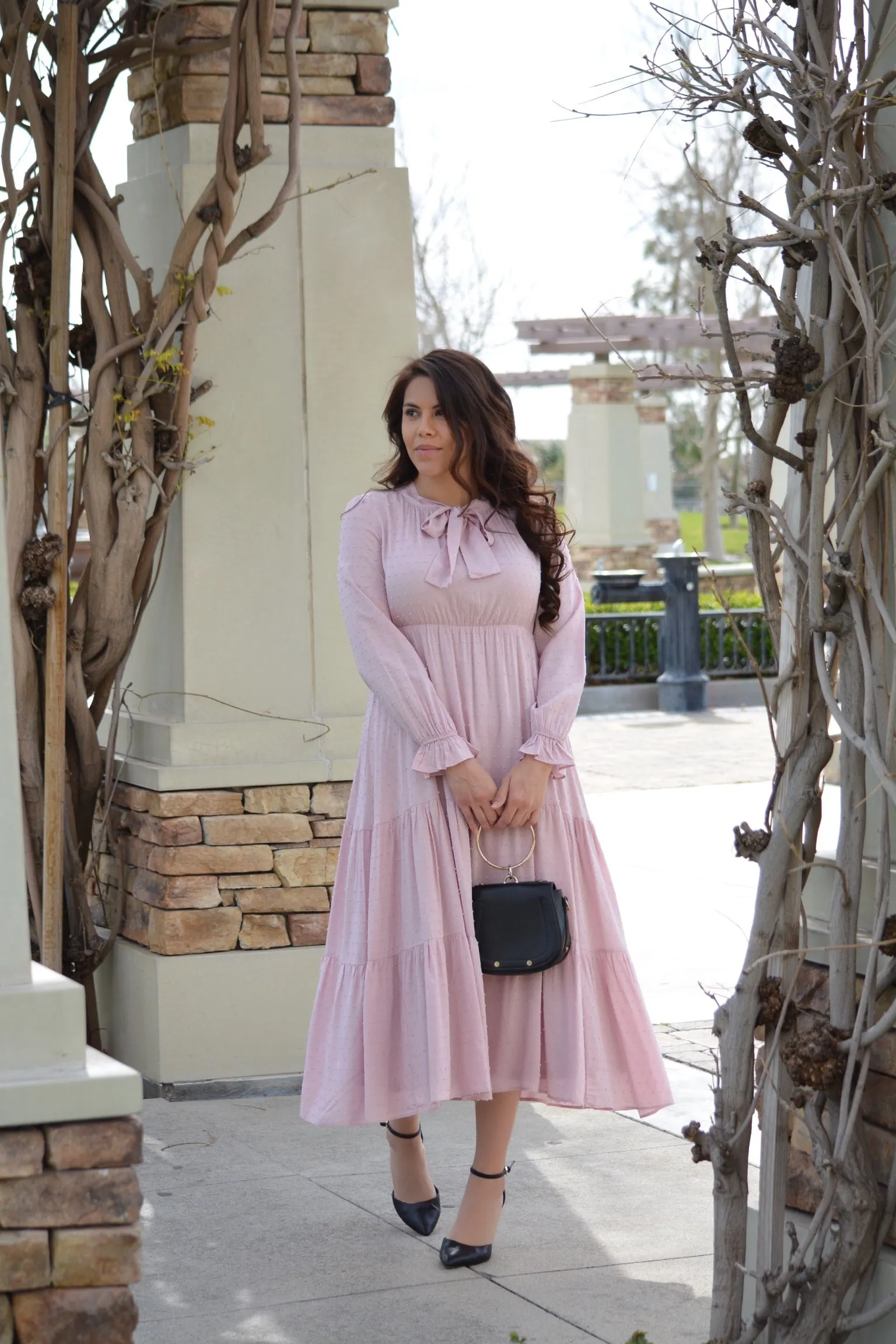 Jordan Pink Embroidered Maxi Dress