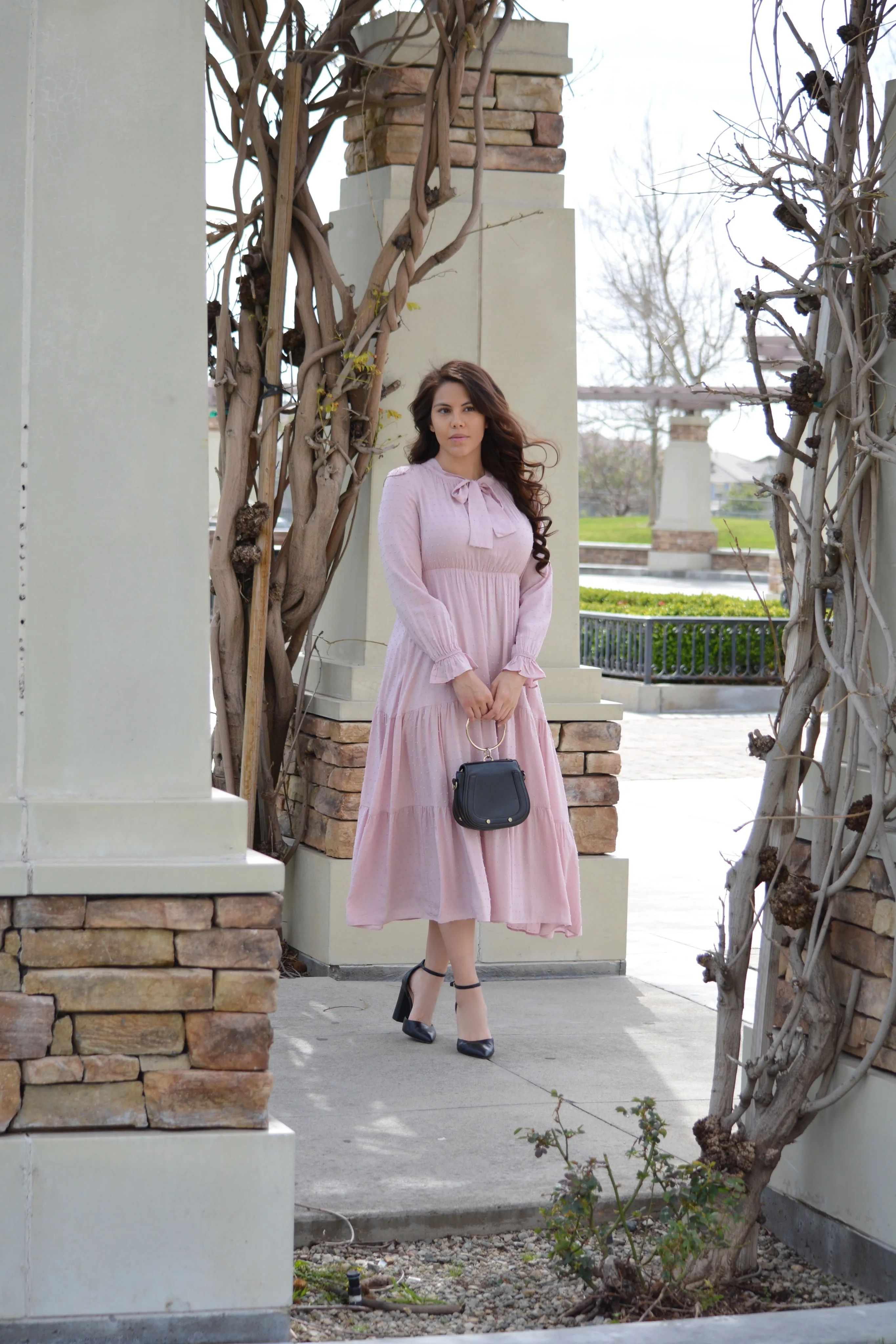 Jordan Pink Embroidered Maxi Dress