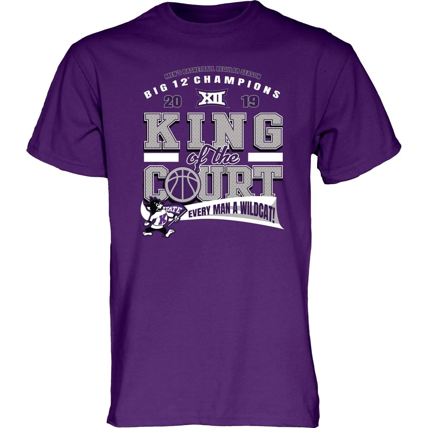 Kansas State Wildcats 2019 BIG 12 Basketball Champions KING OF THE COURT T-Shirt