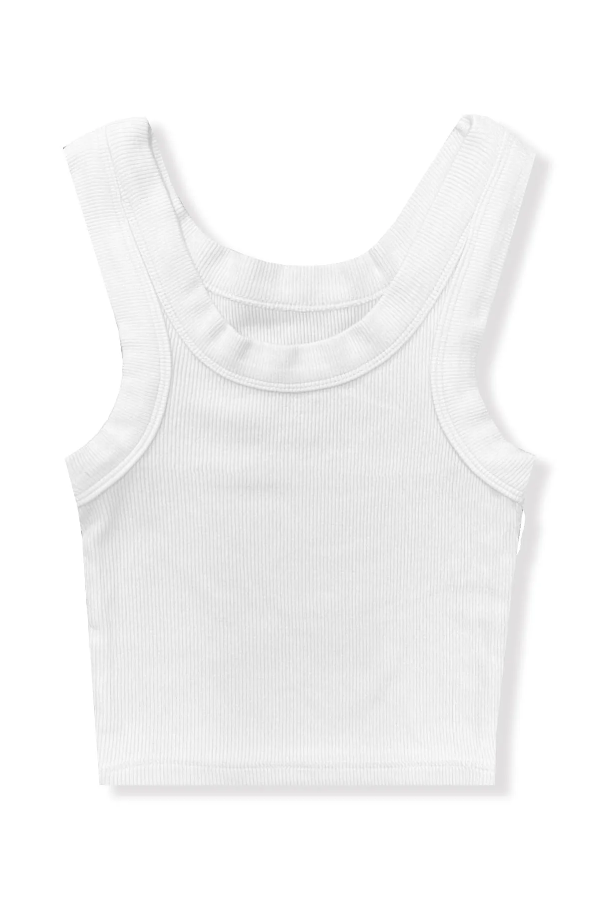 KatieJ NYC Tween Livi Long Ribbed Tank - White