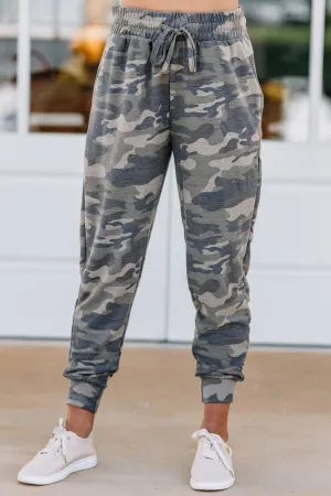 Keep You Sassy Olive Green Camo Joggers