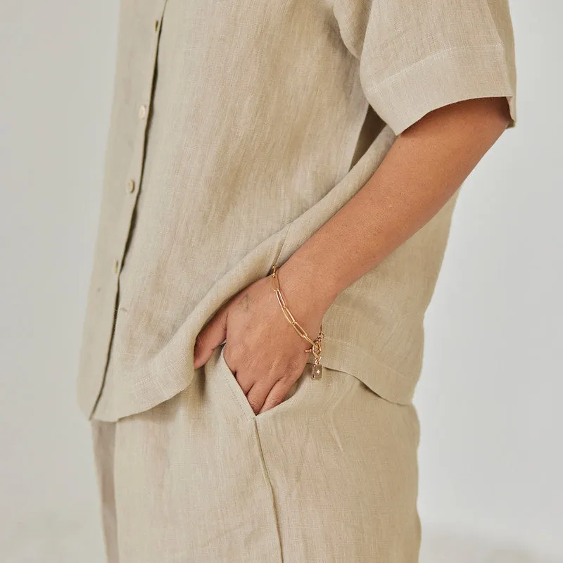 Linen Pant For Women | High Waist | Beige