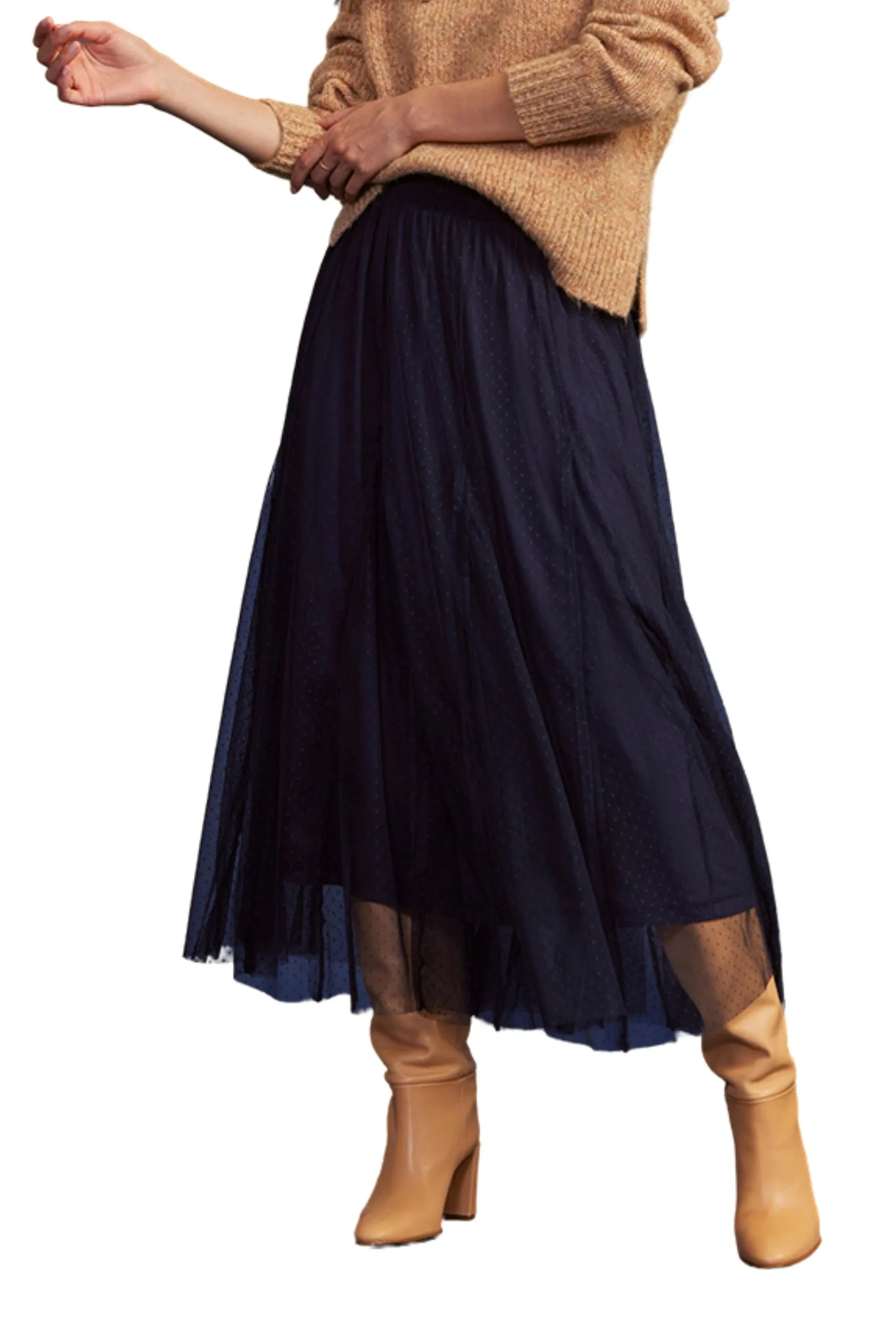 Loobies Story Cora Godet Skirt - Indigo