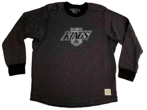 Los Angeles LA Kings Retro Brand Gray Black Heavyweight Long Sleeve T-Shirt