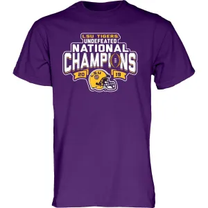 LSU Tigers 2019-2020 Football National Champions Purple "Undefeated" T-Shirt