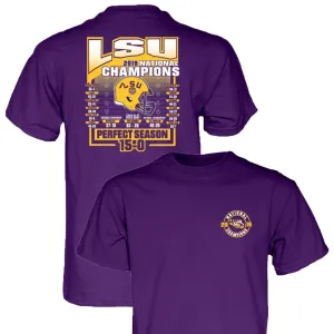 LSU Tigers 2019-2020 Football National Champions "Perfect Season" 15-0 T-Shirt