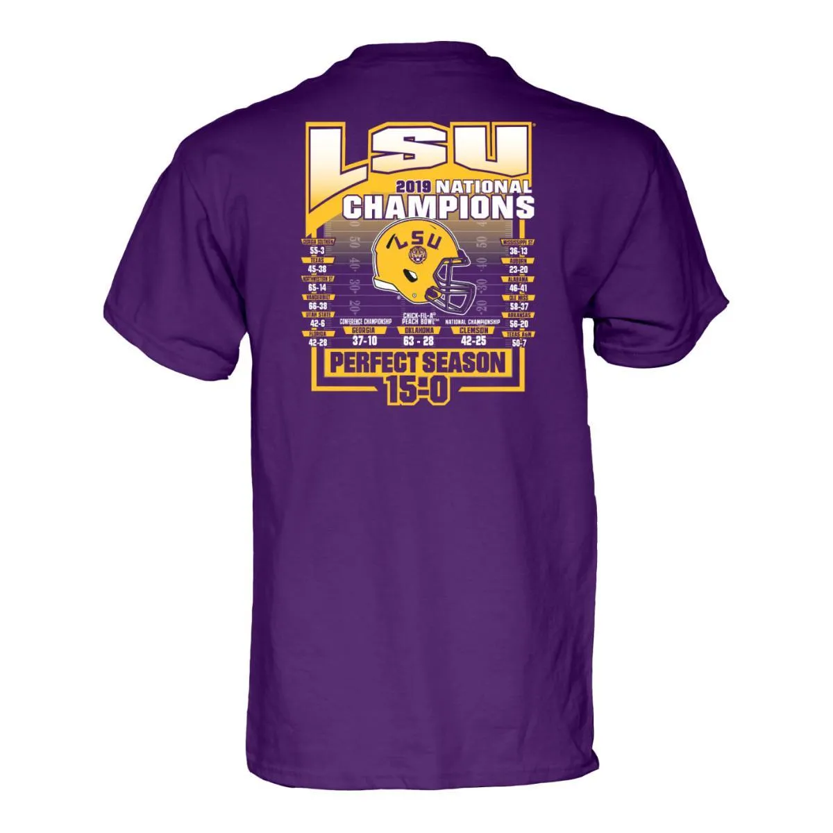 LSU Tigers 2019-2020 Football National Champions "Perfect Season" 15-0 T-Shirt