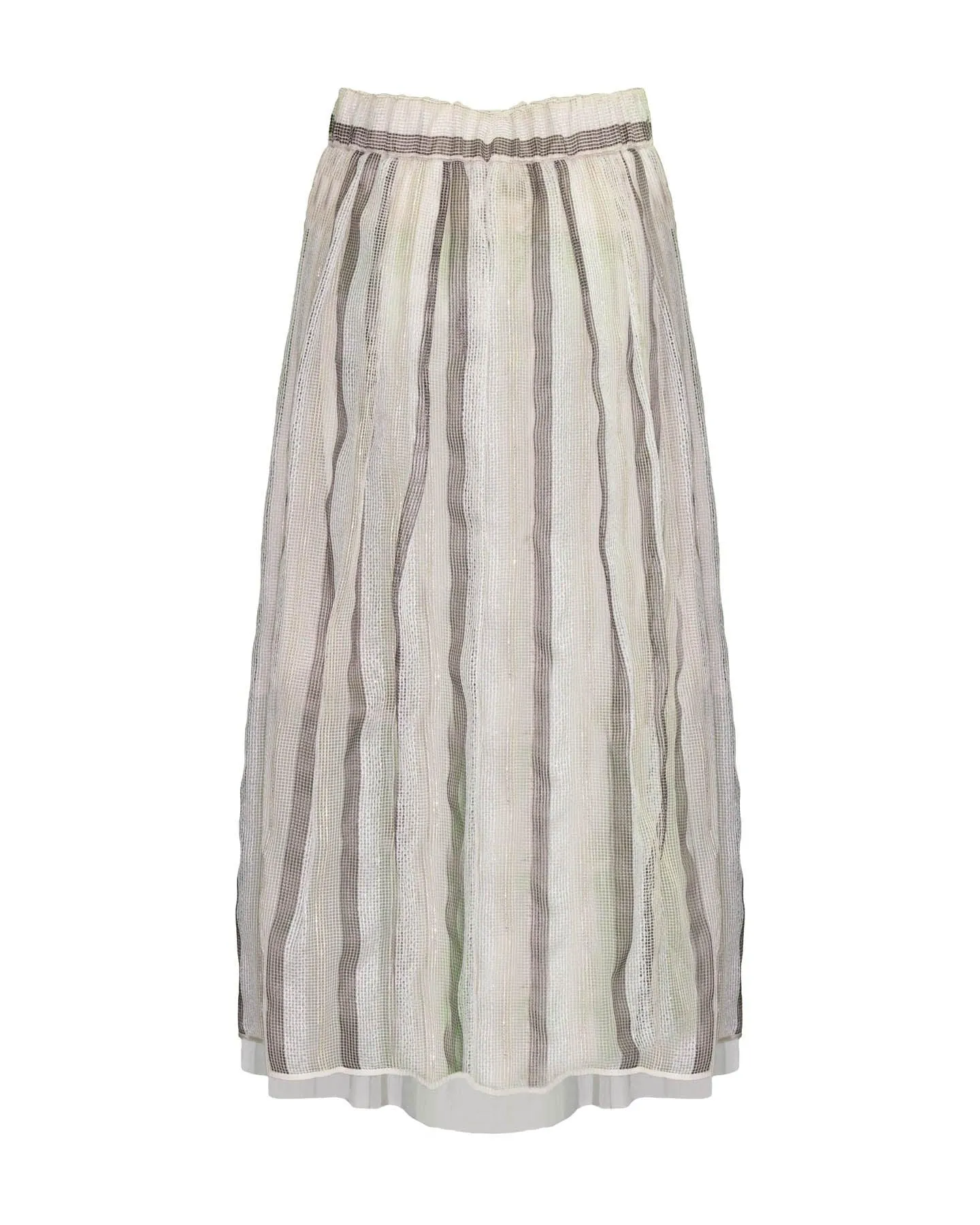 Lurex Striped Mesh Skirt